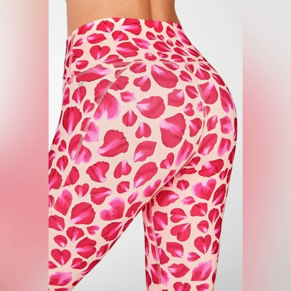 Fabletics Define PowerHold High-Waisted Petal ⅞ Leggings Yellow/Pink/Red Size XS - Image 3