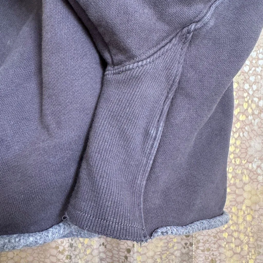 TNA Aritzia Charcoal Gray Cozy AF Fleece Cropped Long Sleeve Sweater Small 1 - Image 6