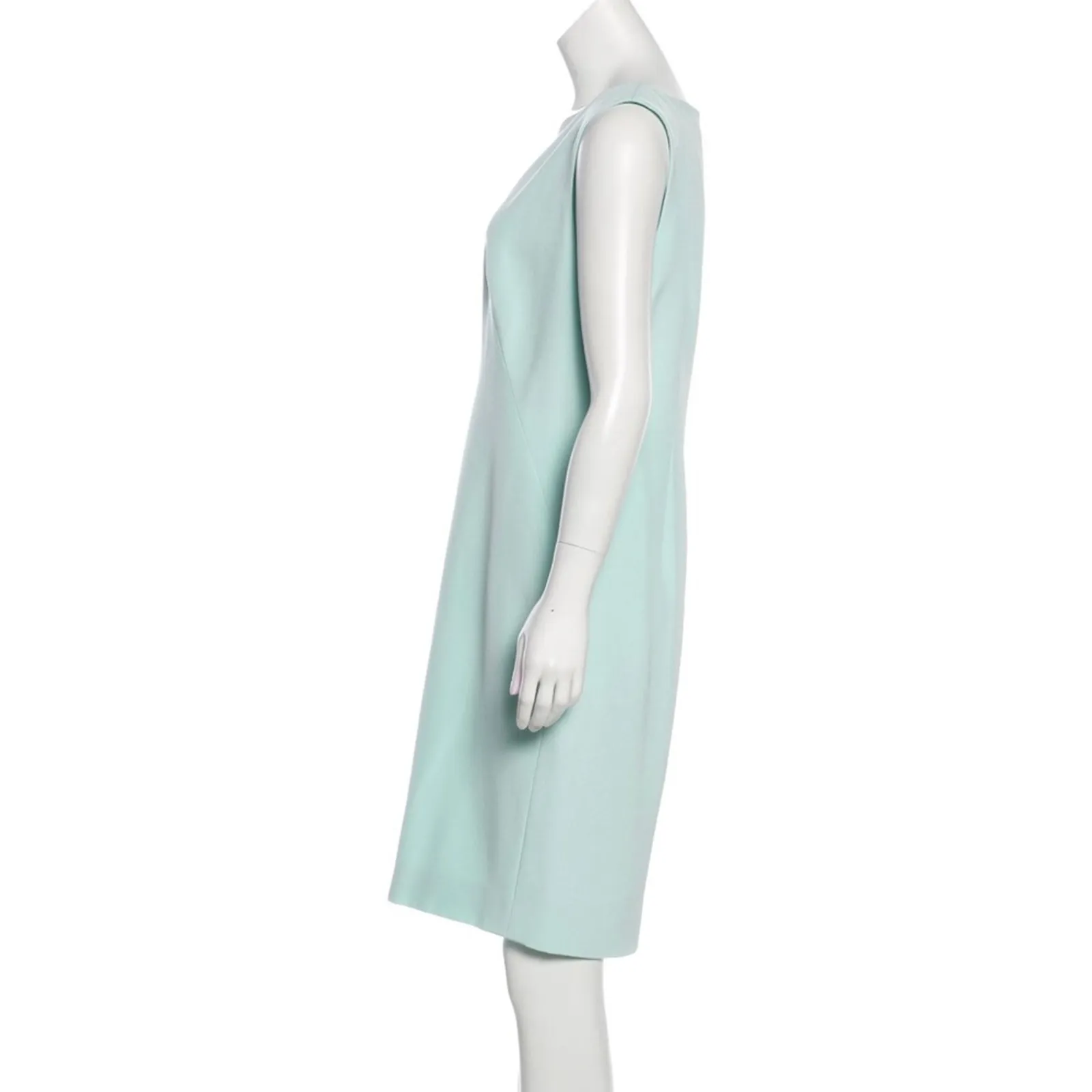 Pamella Roland mint sheath dress light blue green sleeveless Size L - Image 2