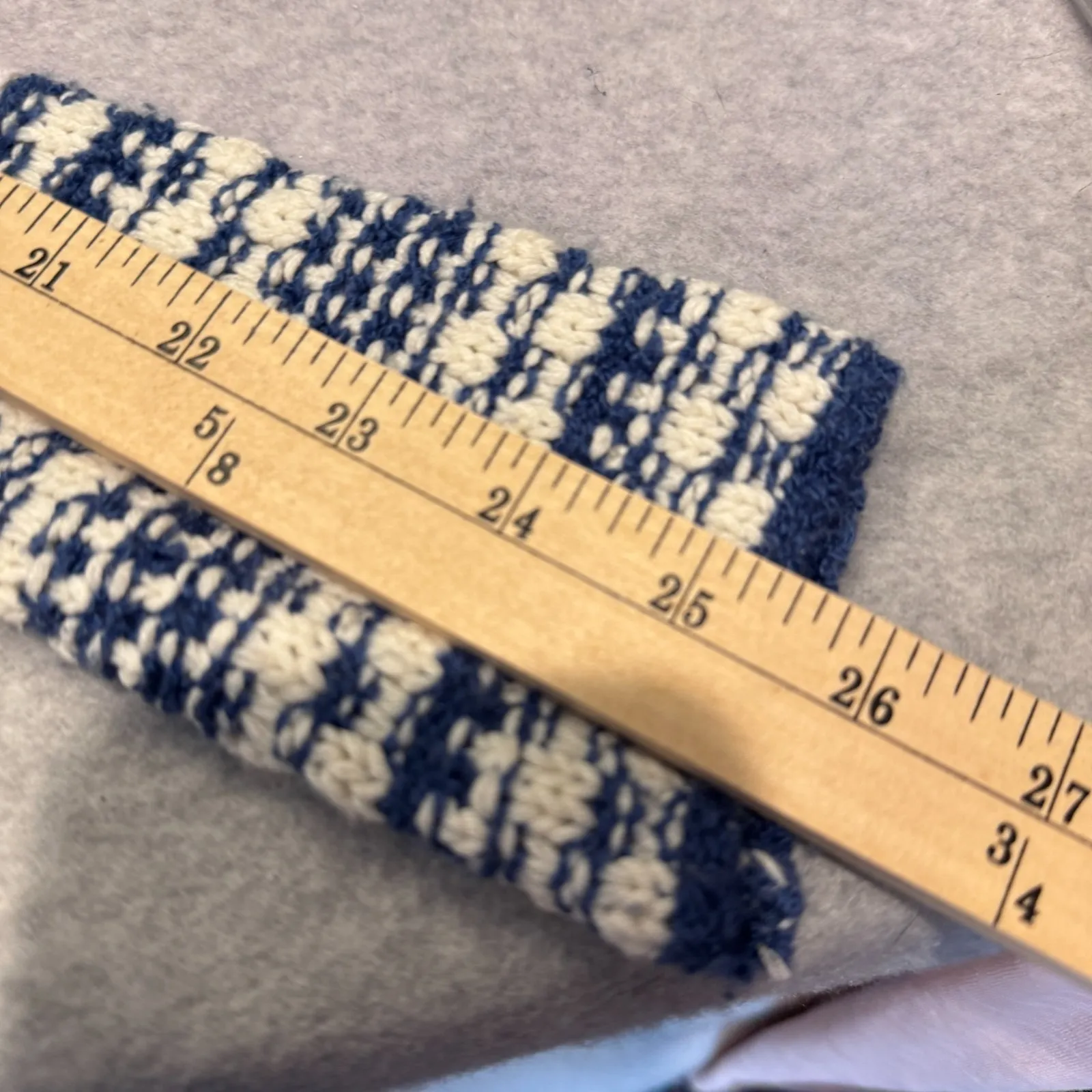 Free People Alpine Cuff Sleeve Thermal Henley Waffle Knit Women's S White Blue - Image 15