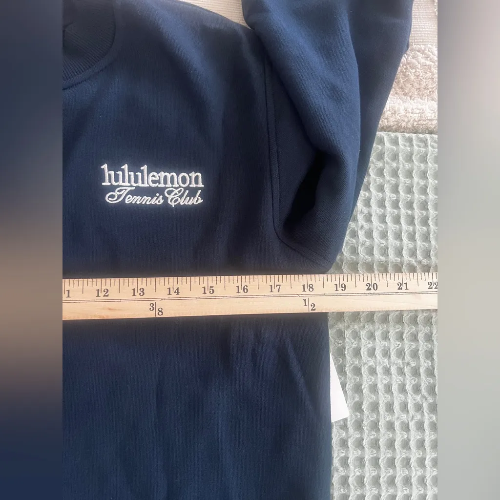 NWT Lululemon Cotton French Terry Crewneck Pullover Tennis Club Navy Size S - Image 7