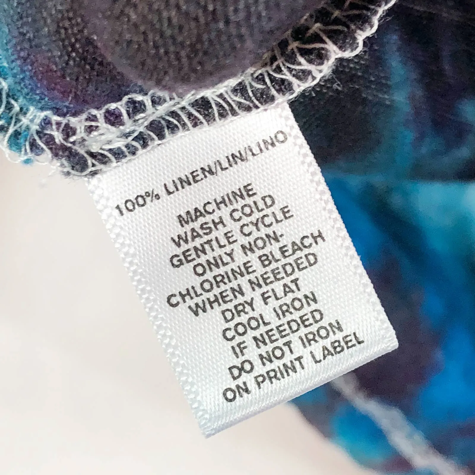 LOFT Small‎ Tank Top Handmade Tie Dye Cerulean Sea Linen Blue Pink Black 1526 - Image 8