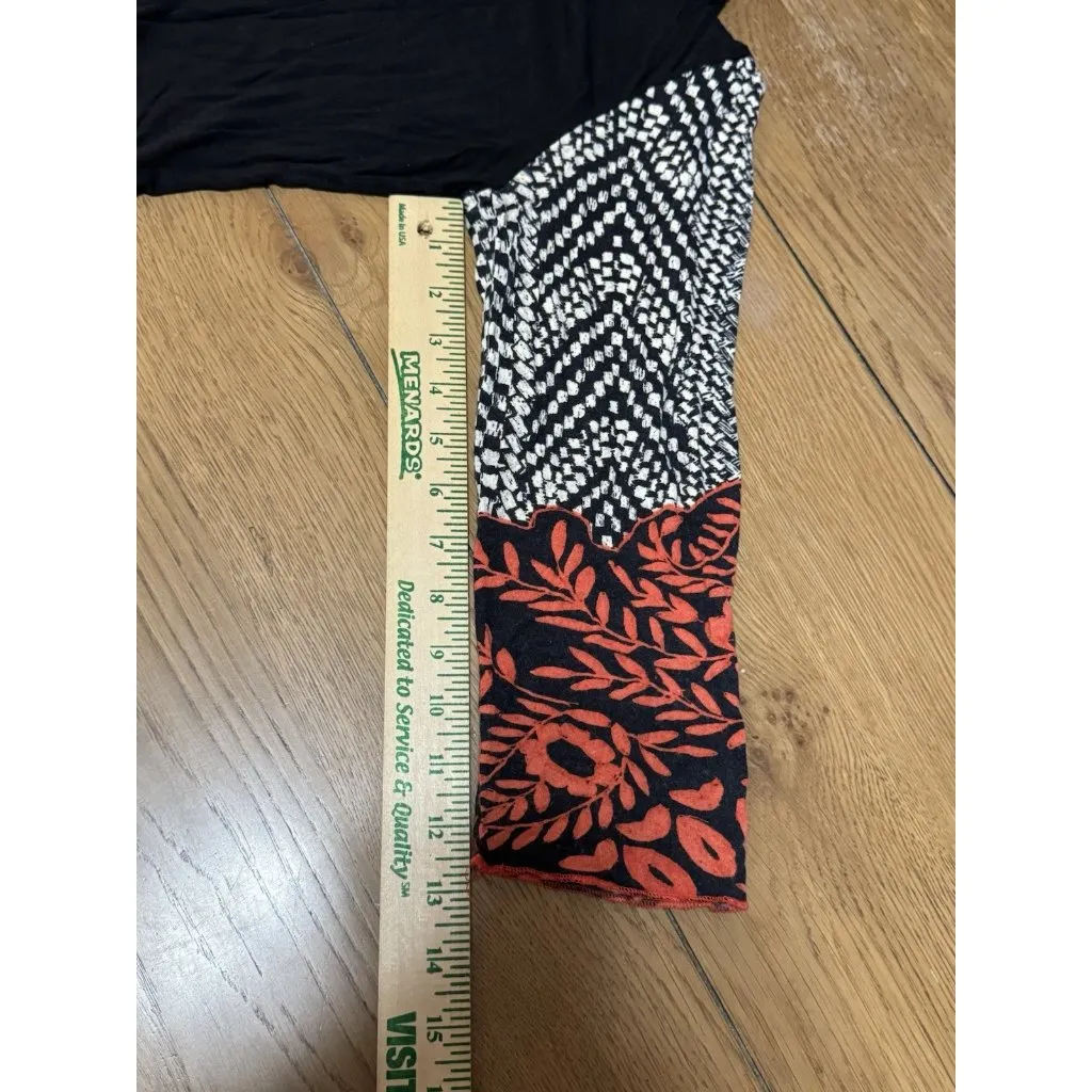 Parsley & Sage Tunic Top Size Medium Jersey Knit Stretch‎ Art To Wear Black Red - Image 10