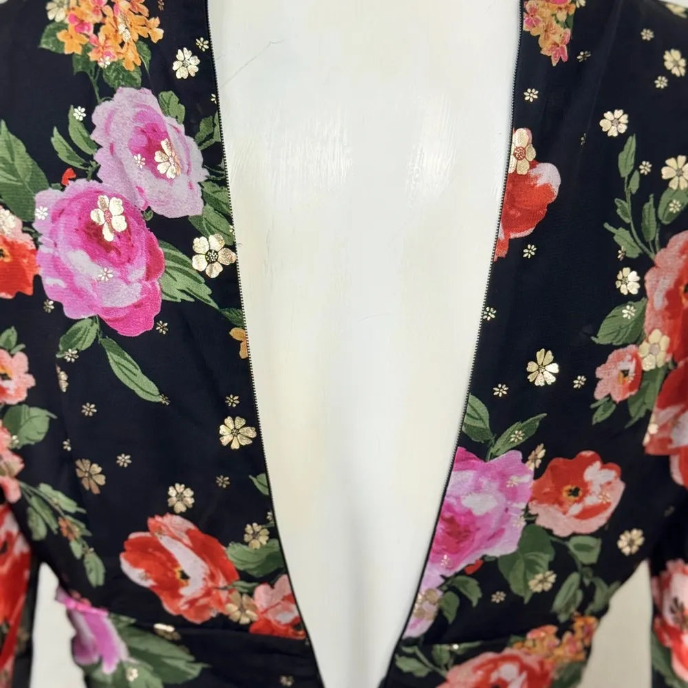 Storia Enchanted Black Floral Long Sleeve Dress Size XS. F36 - Image 8