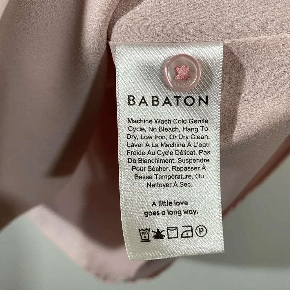 Babaton Wolfgang Blouse Sleeveless Pink Hidden Buttons Size Medium - Image 5