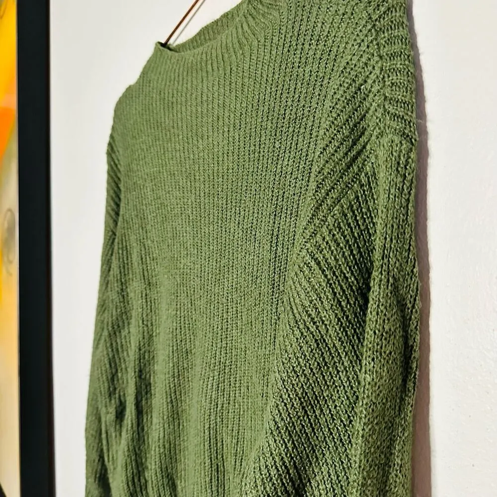 BB Dakota x Steve Madden Sochi Mossy Green Balloon Sleeve Sweater Size L - Image 3