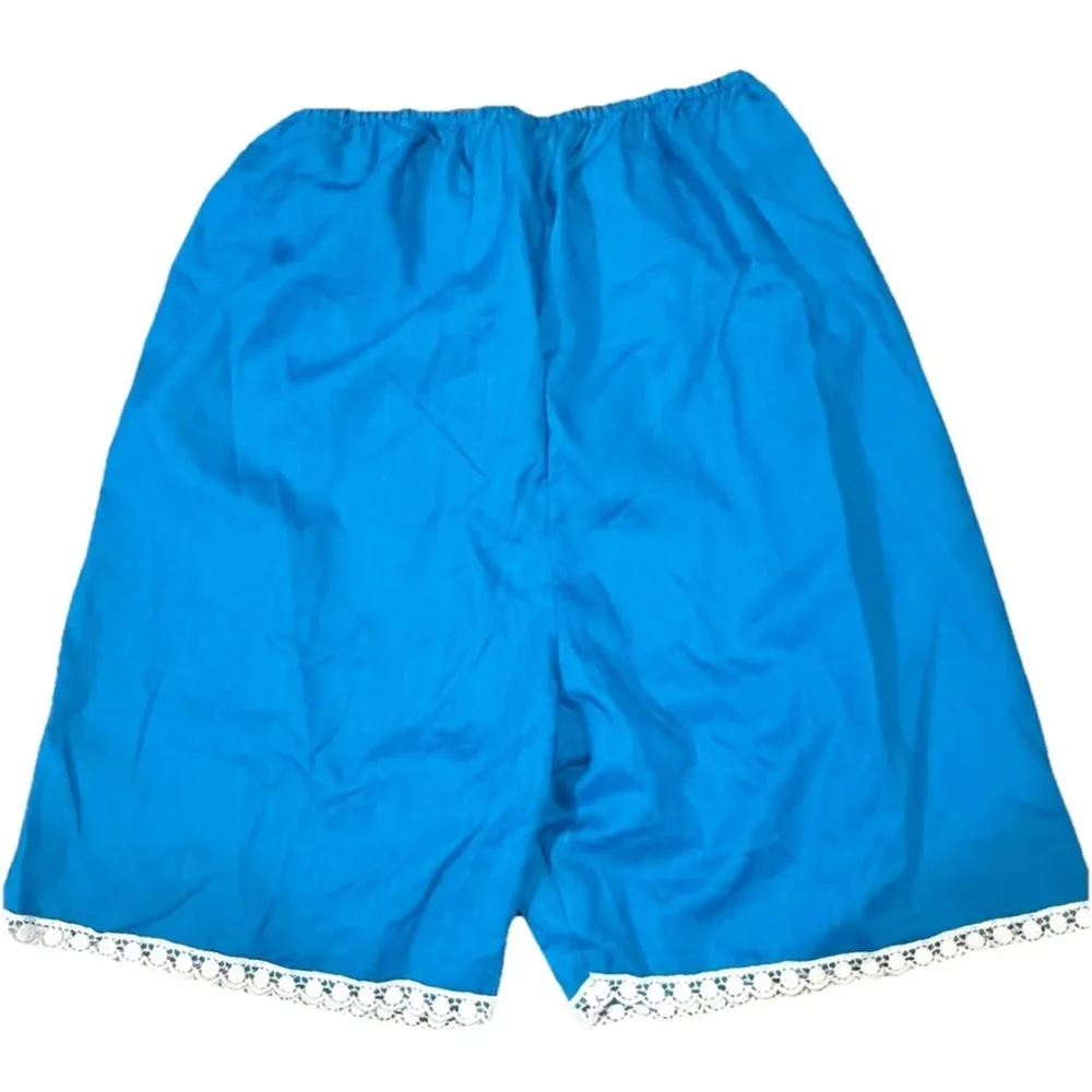 Vintage Blue Lace Trim bloomer Shorts Size M - Image 2