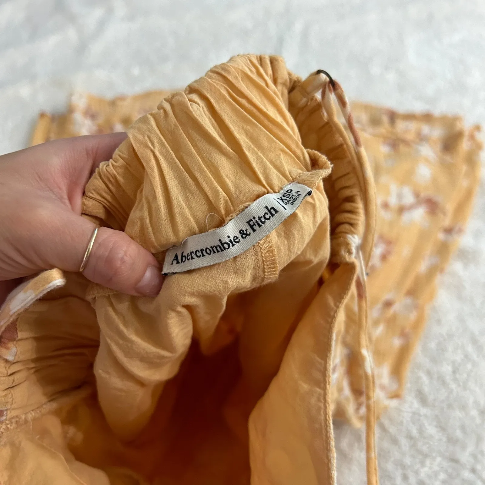 Abercrombie & Fitch Womens Orange Floral 100% Cotton Sz XSP Maxi Dress Soft Girl - Image 4