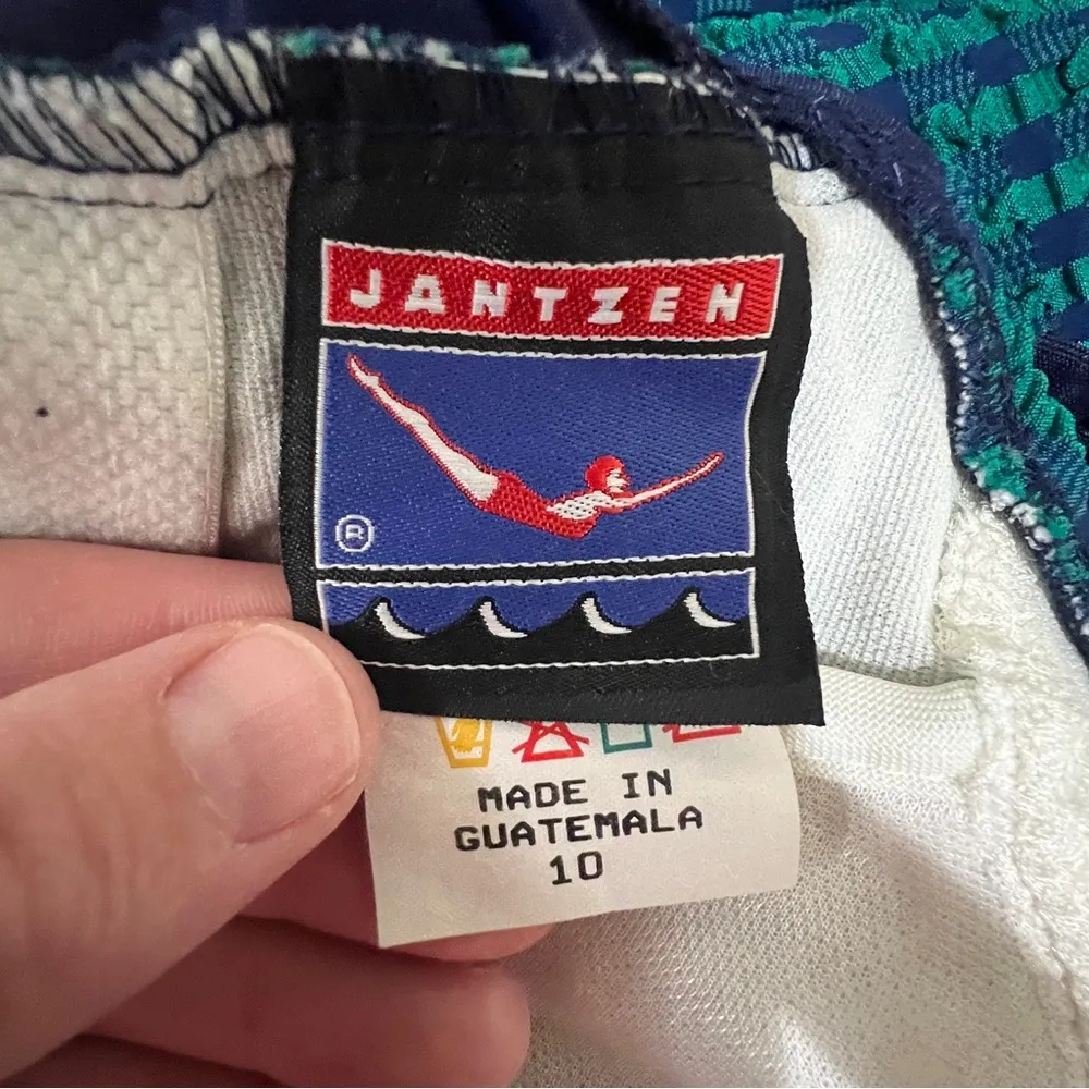 Jantzen Vintage Blue and Teal One Piece Swimsuit- sz 10 - Image 4