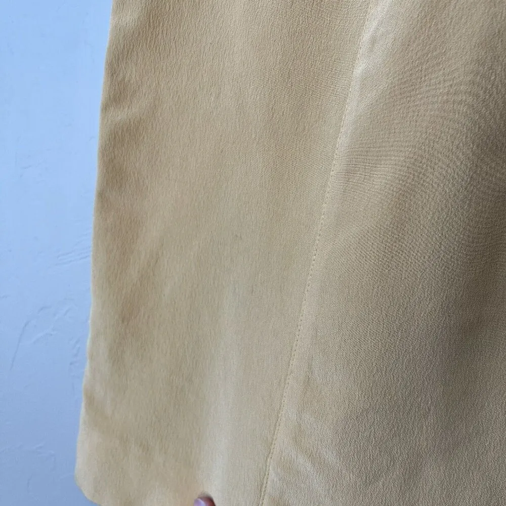 Vintage Butter Yellow Skirt 70s Mini Boho Classic 100% Silk‎ XS S Office Indie - Image 3