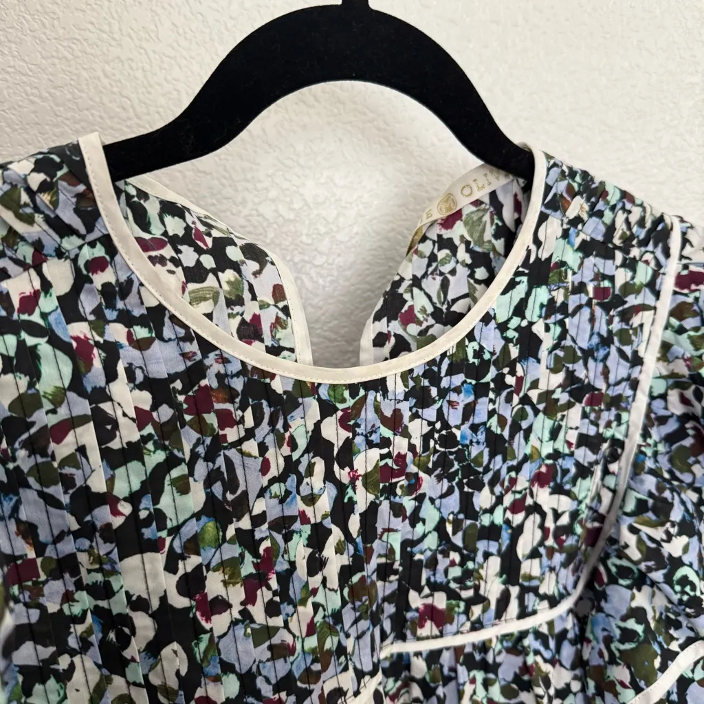 Marie Oliver Obstract Blouse XS Blue - Image 4