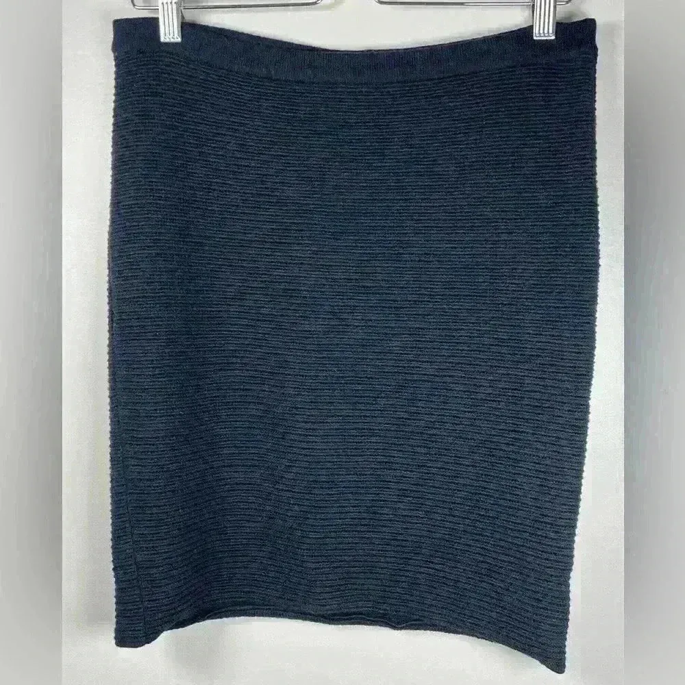 Eileen Fisher Skirt Black Wool Blend Straight Pencil Style Womens Petite Medium - Image 2