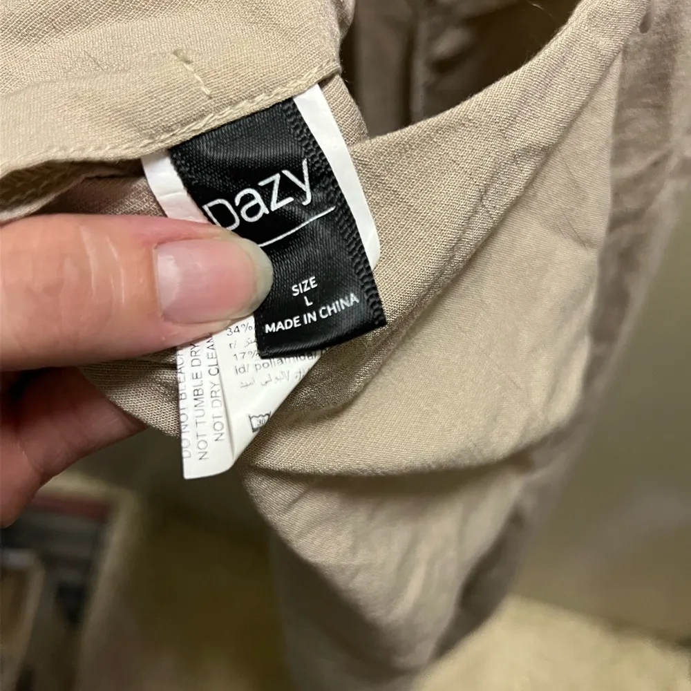 Easy LG Creme cotton canvas halter pant suit Tan - Image 5