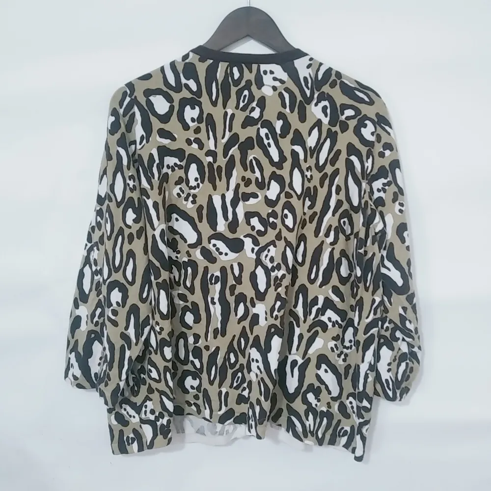 Investments II 3X Animal Print Black Tan Cardigan - Image 7
