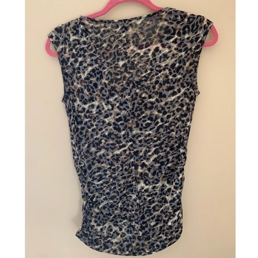 EXPRESS  Draped Cheetah Print Sleeveless Top - Image 4