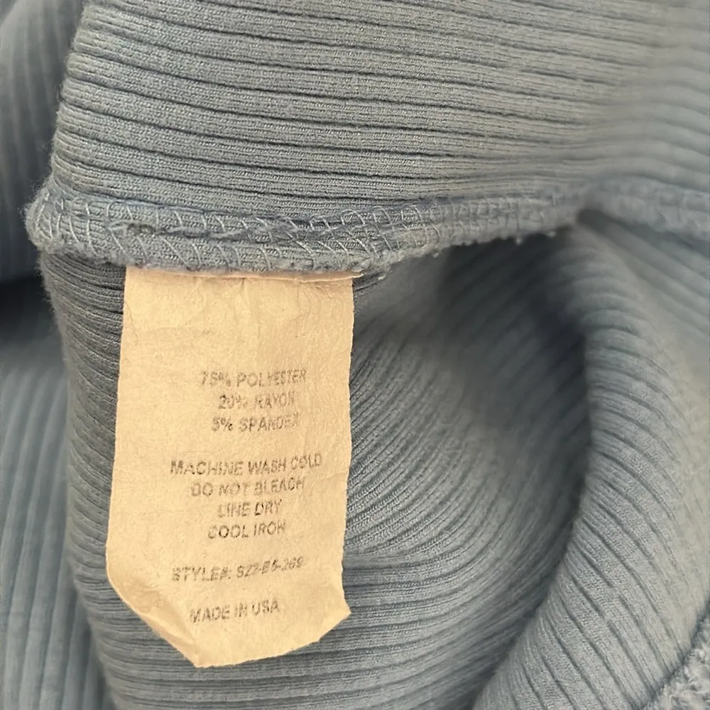 JAPPAREL Blue Ribbed Knit Midi Skirt XL Made in USA - Image 6