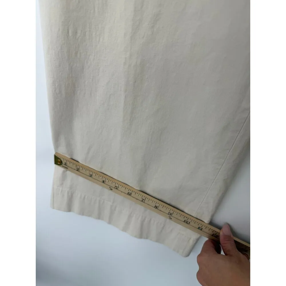 J.Crew Factory Linen Blend Pants Women 32/14 Beige Wide Leg Relaxed Coastal - Image 9