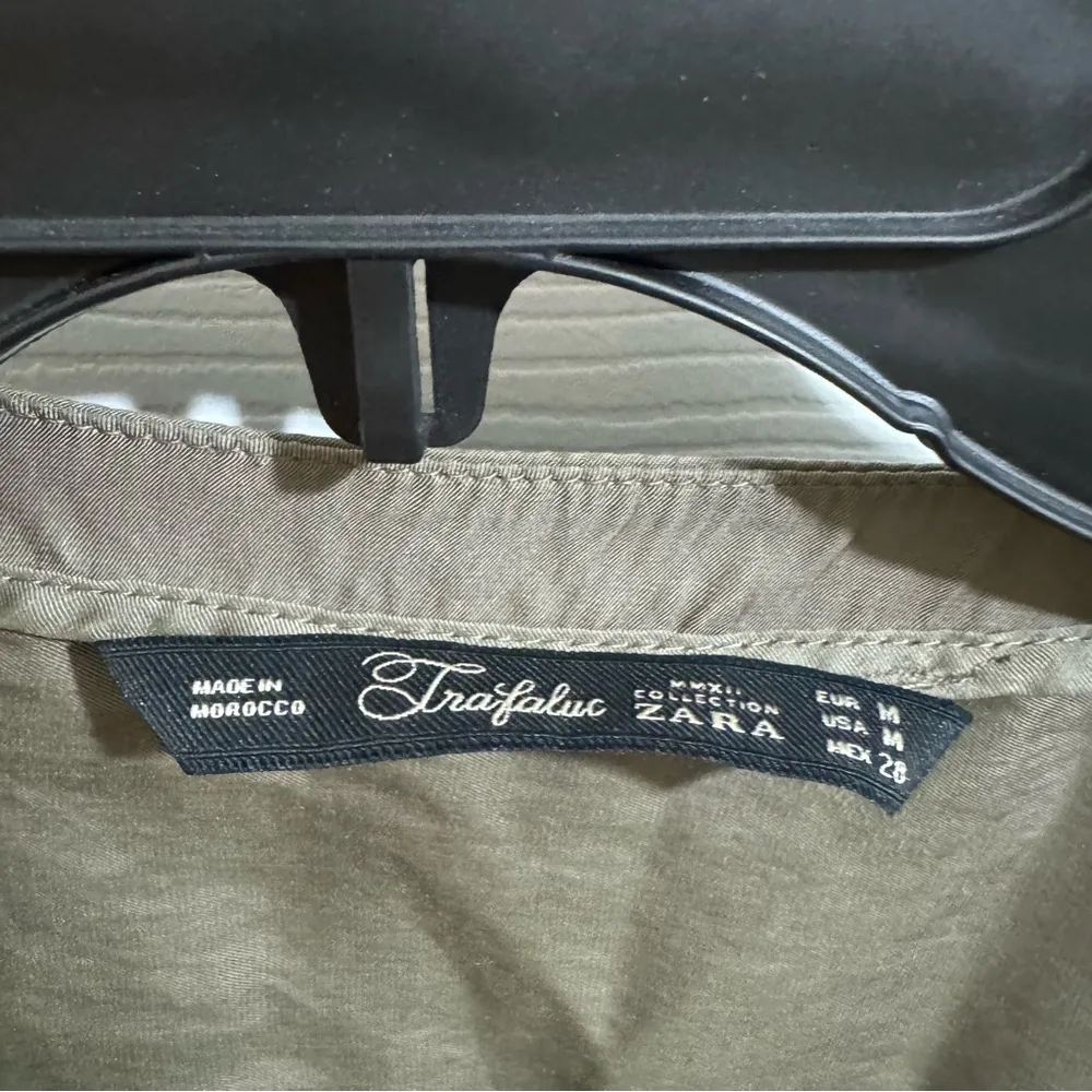 ZARA  Khaki Silk Blouse - Image 2