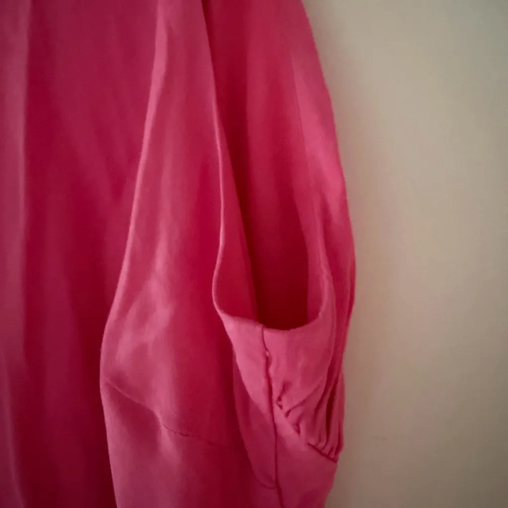 Meshki Clare Satin Drape Back Maxi Dress in Pink Size Medium - Image 7