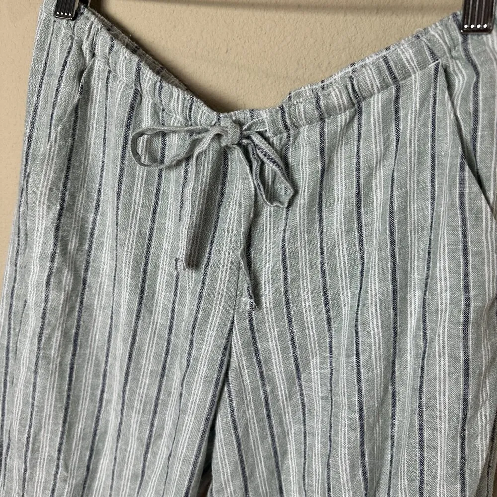 HOLLISTER Linen Blend Striped Wide Leg Pants Trousers Size small - Image 4