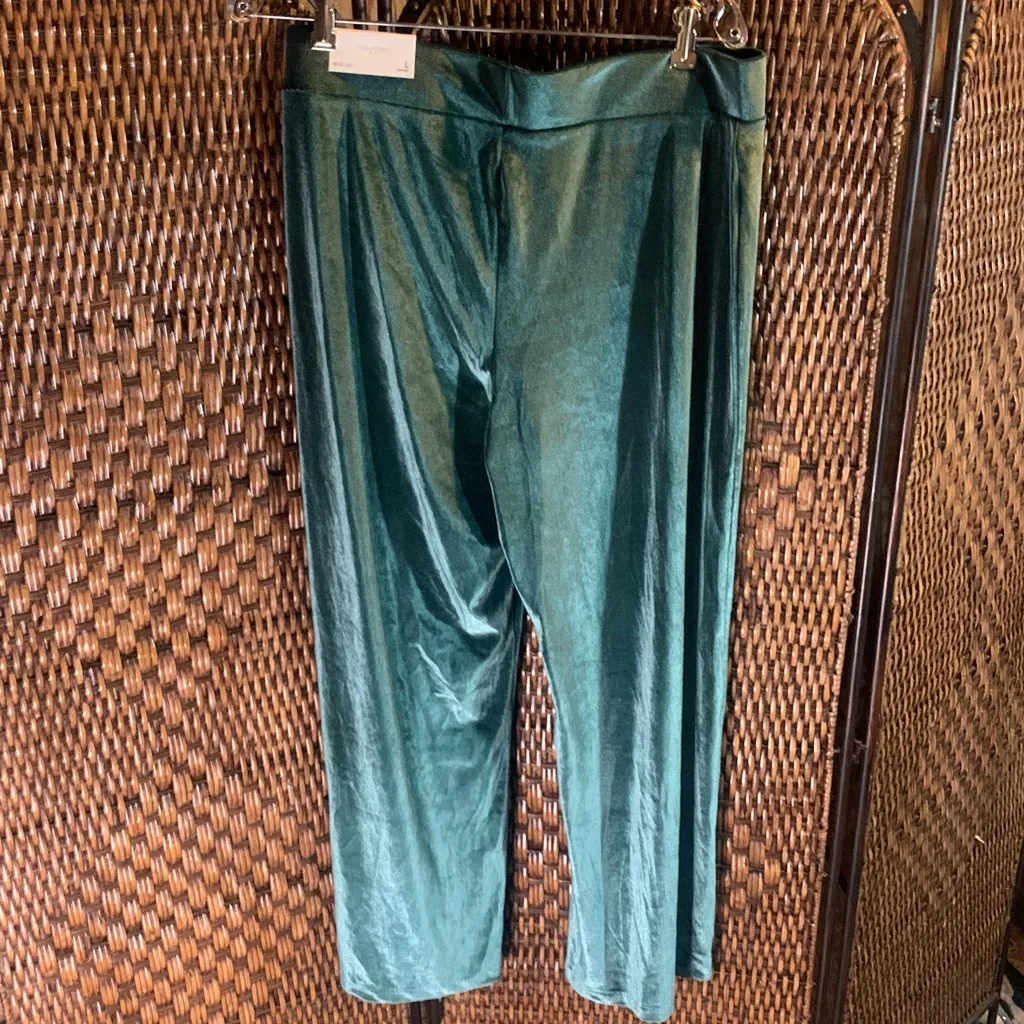 NWT Maurice’s Green Velvet Wide Leg Pants Size L - Image 5