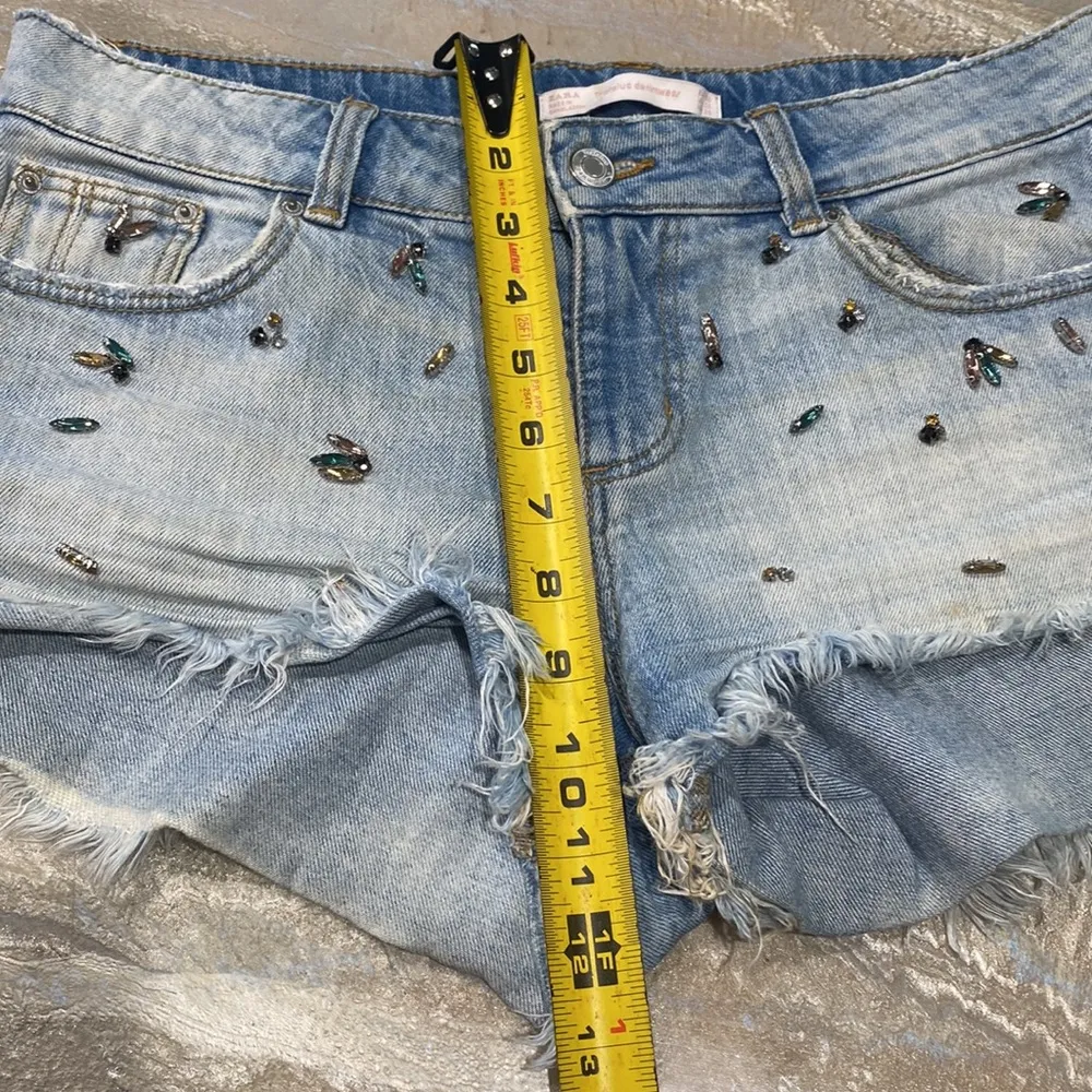 Zara Low Hip Blue Shorts - Image 8