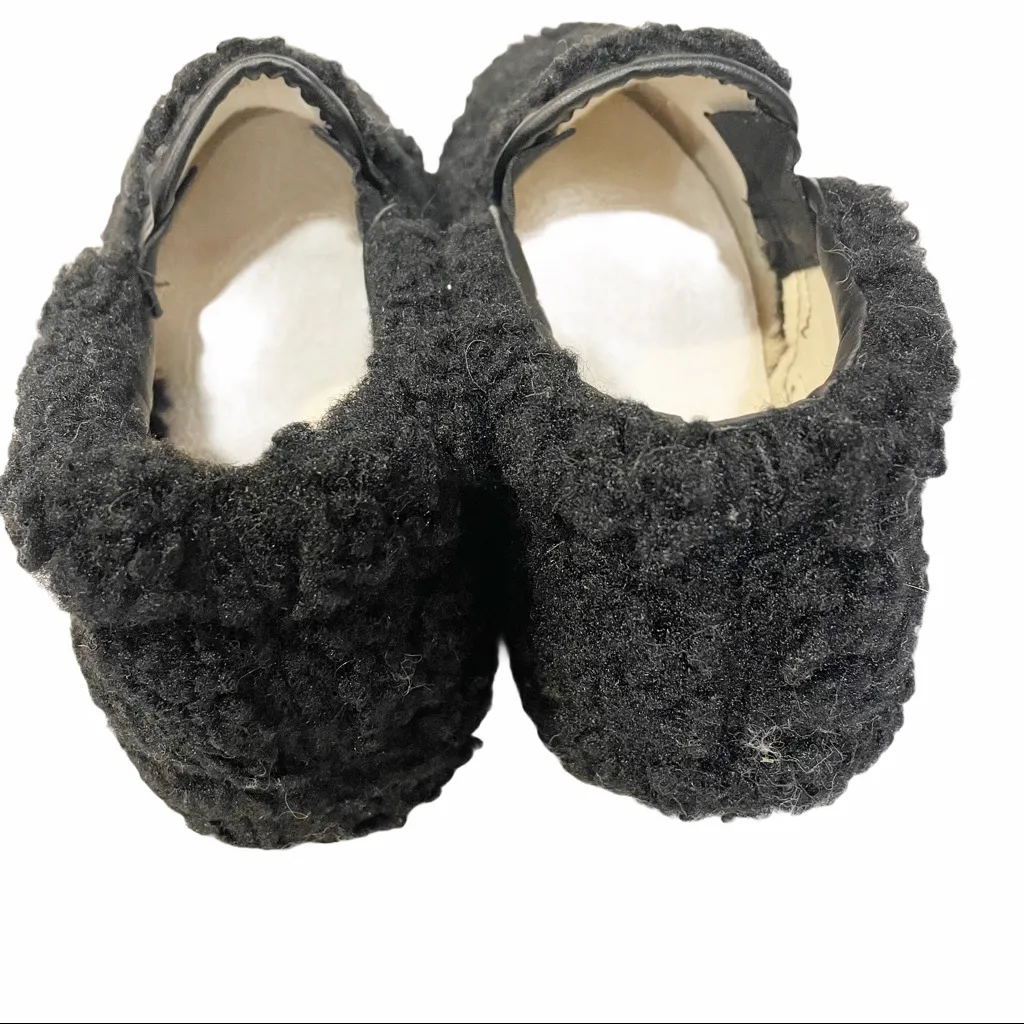 Bamboo Size 8 Black Faux Shearling Fuzzy Slip on Sneakers - Image 5