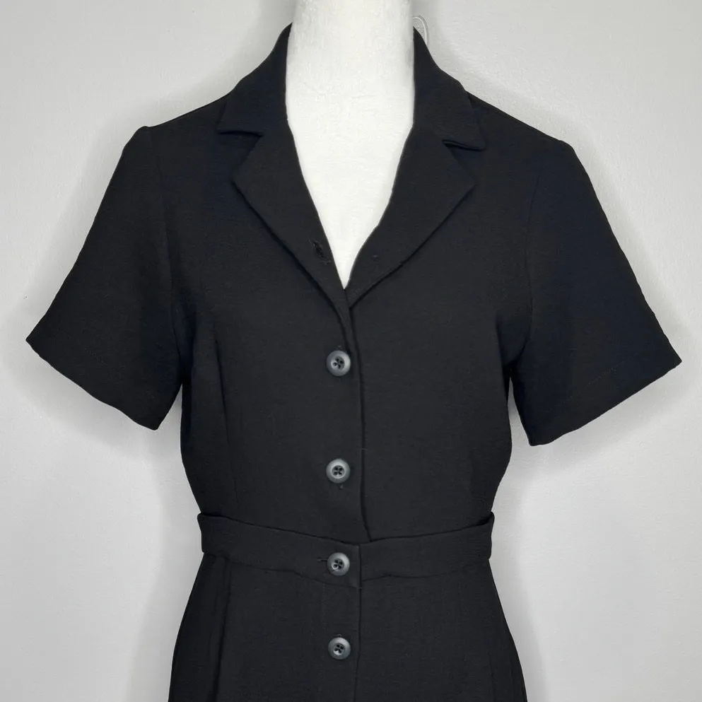 Vetta Capsule The Notch Collar Two Piece Dress Size 6 Black Button‎ Front Basics - Image 5