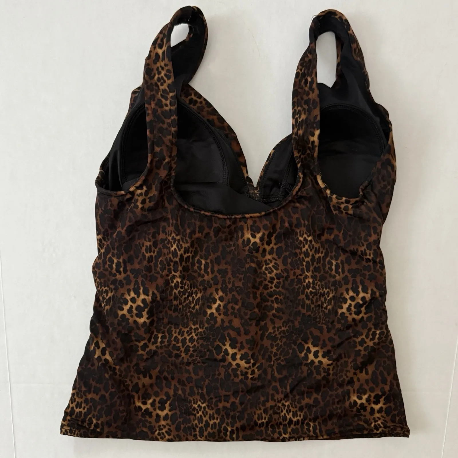 MiracleSuit Sonatino Ruched Animal Leopard‎ Print Tankini Beach Swim Top Size 14 - Image 2