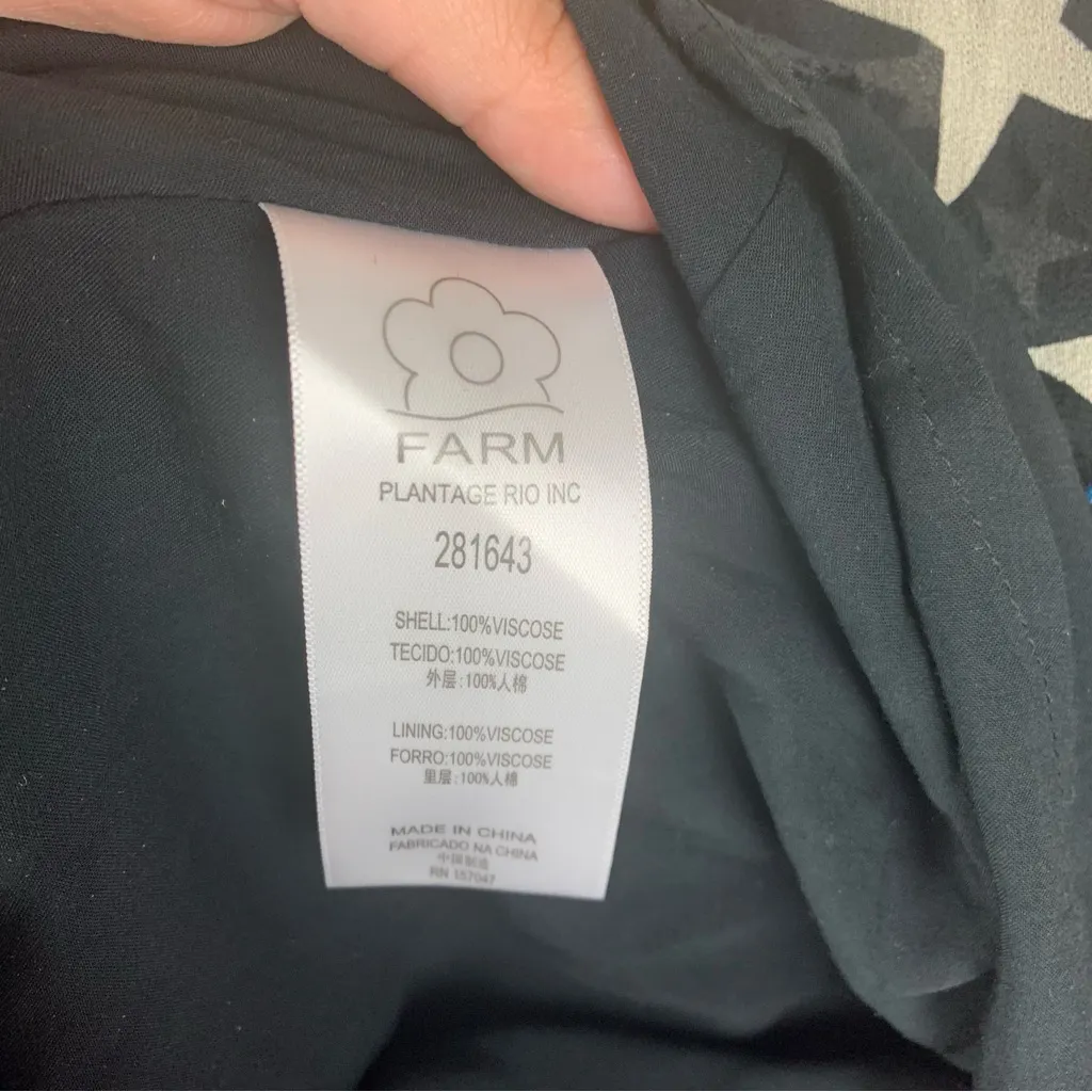 Farm Rio size small mixed stardust maxi dress Celestial Black chickens tiered - Image 6