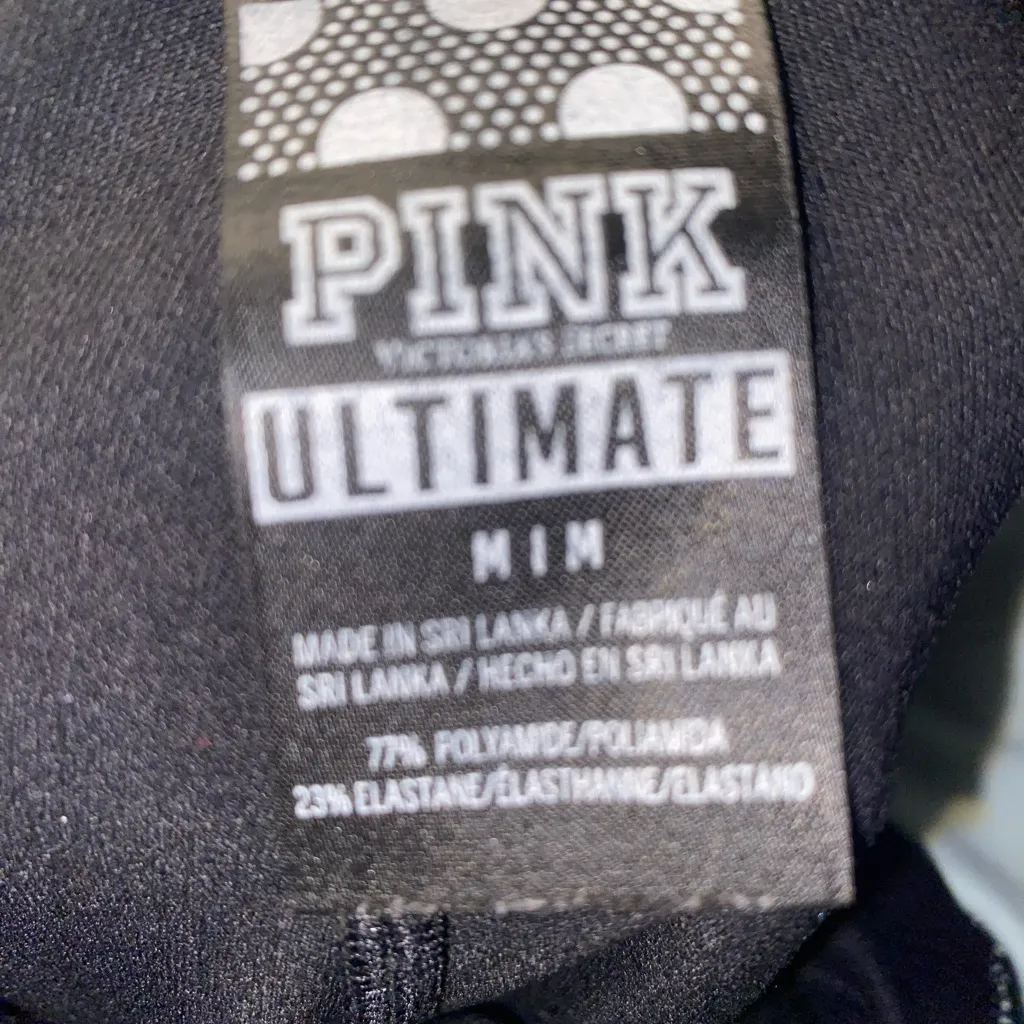 Vs pink Black Leggings with Blue Stripes - Image 8