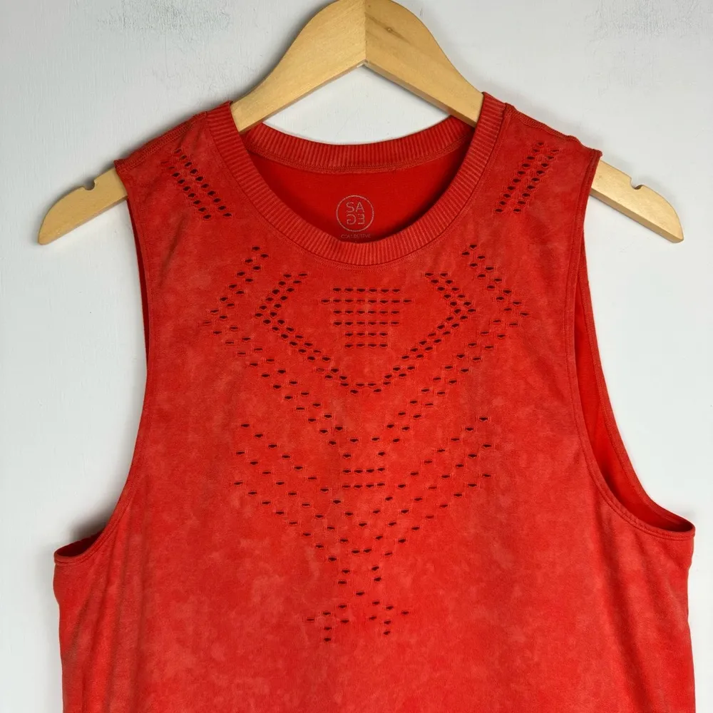 Sage Collective Cutout Tank Sz Small Mineral Wash Athletic Casual Top - Image 3