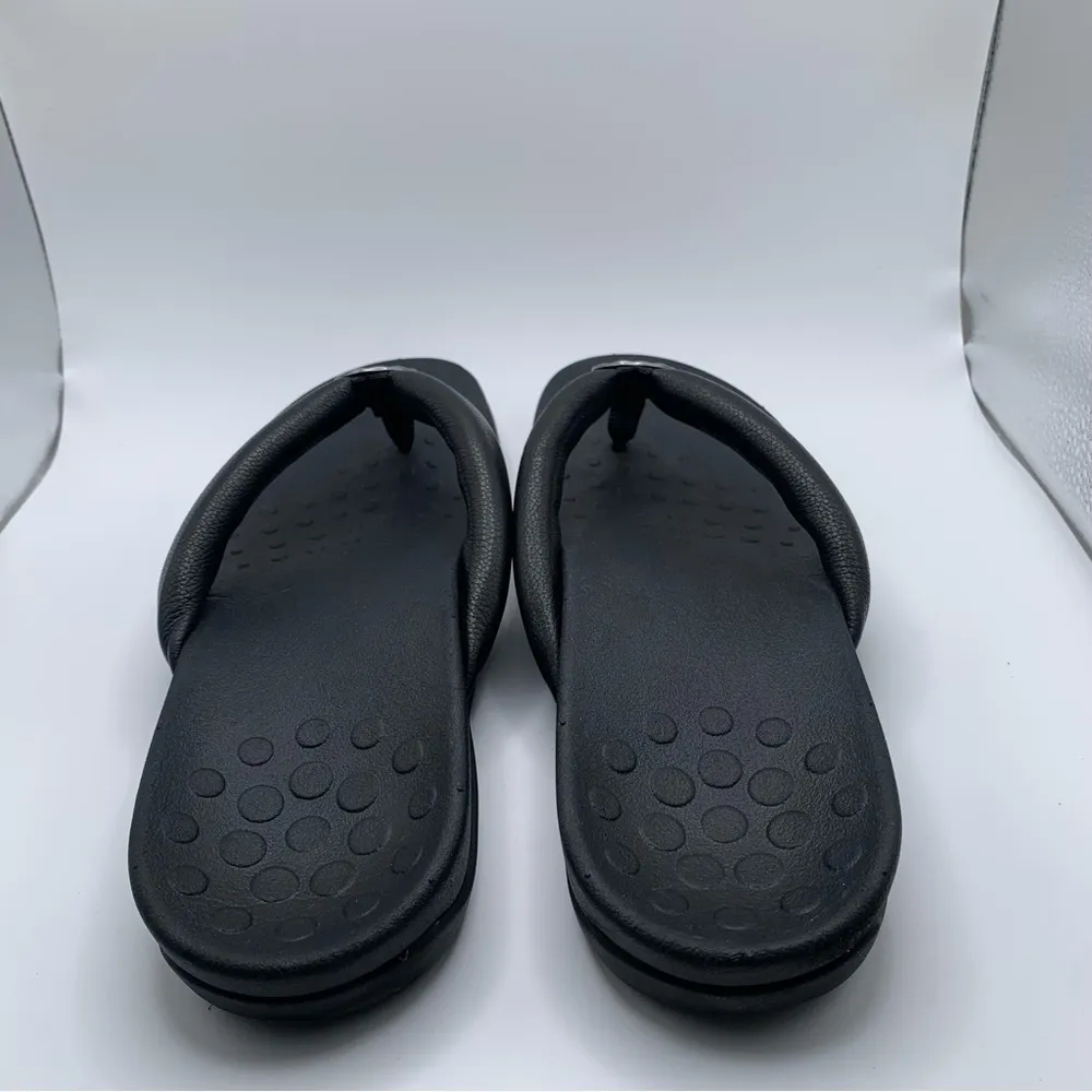 New Vionic Lida Thong Post Sandal with Arch Support size 11 black leather 1407 - Image 6