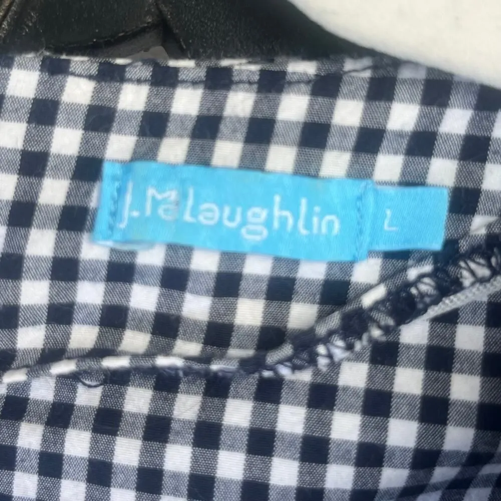 J. McLaughlin Letty Bell Sleeve Gingham Shift Dress with Bell Sleeves Sz L - Image 6