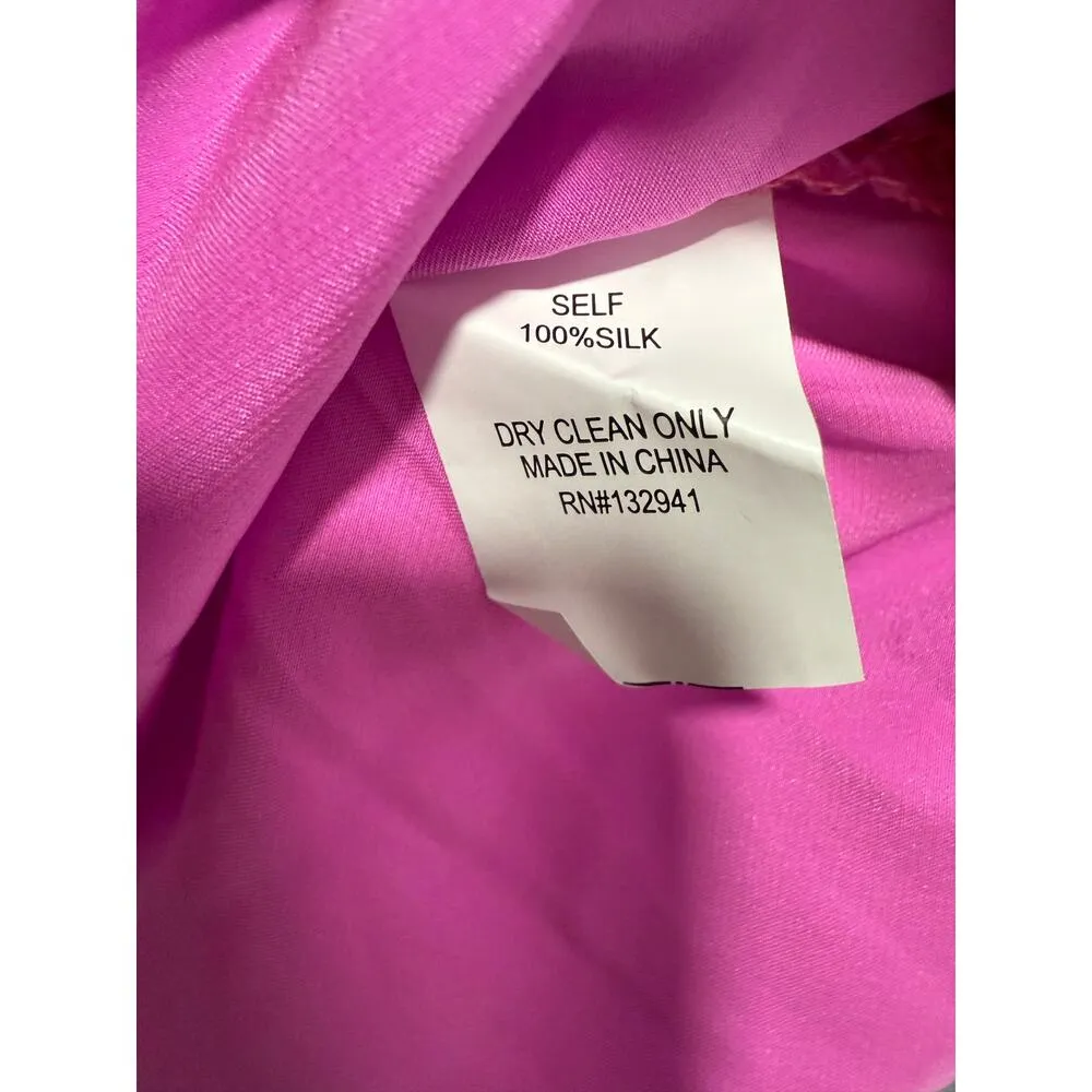 Amanda Uprichard 100% Silk Ciao Bow Detailed Asymmetric Mini Dress $422 NWOT S - Image 5