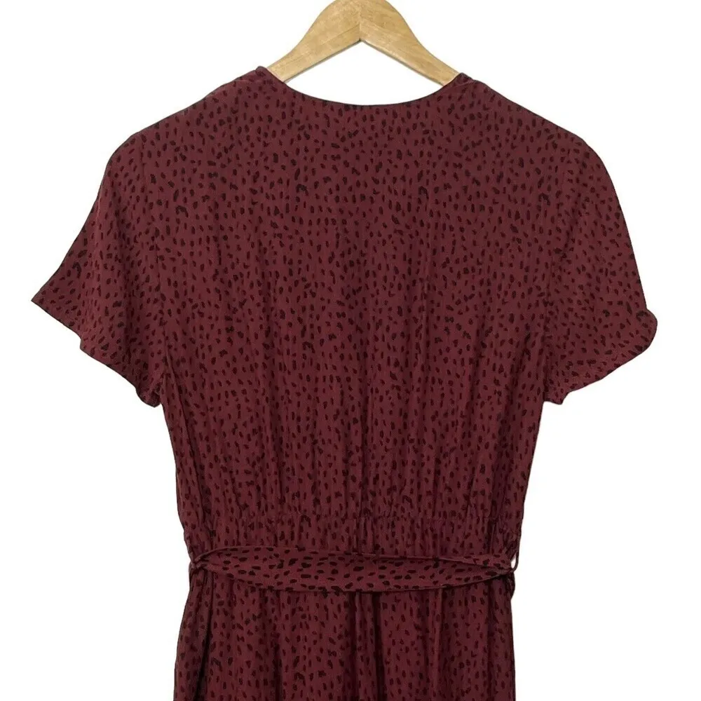 Rails Jet V-Neck Jumpsuit Women’s Size XS Rust Spotted Wide Leg Belted Cropped - Image 6