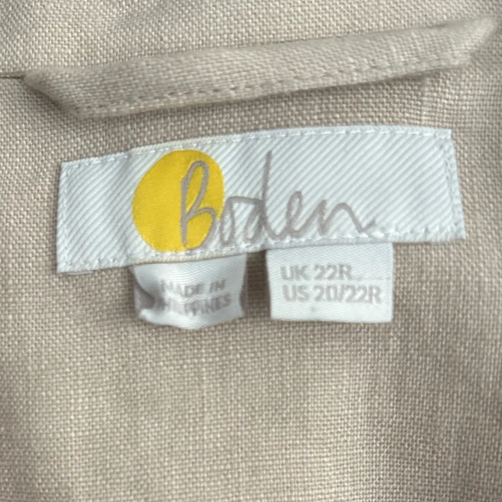Boden Cambridge Tan Neutral Linen Blazer Size undefined - Image 5