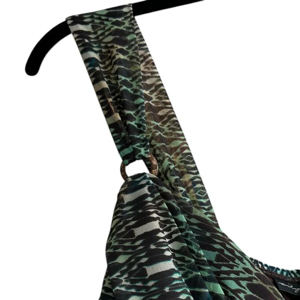 Vintage City Triangles Babydoll Mini Dress Sweetheart Neck Y2K Size M - Image 6