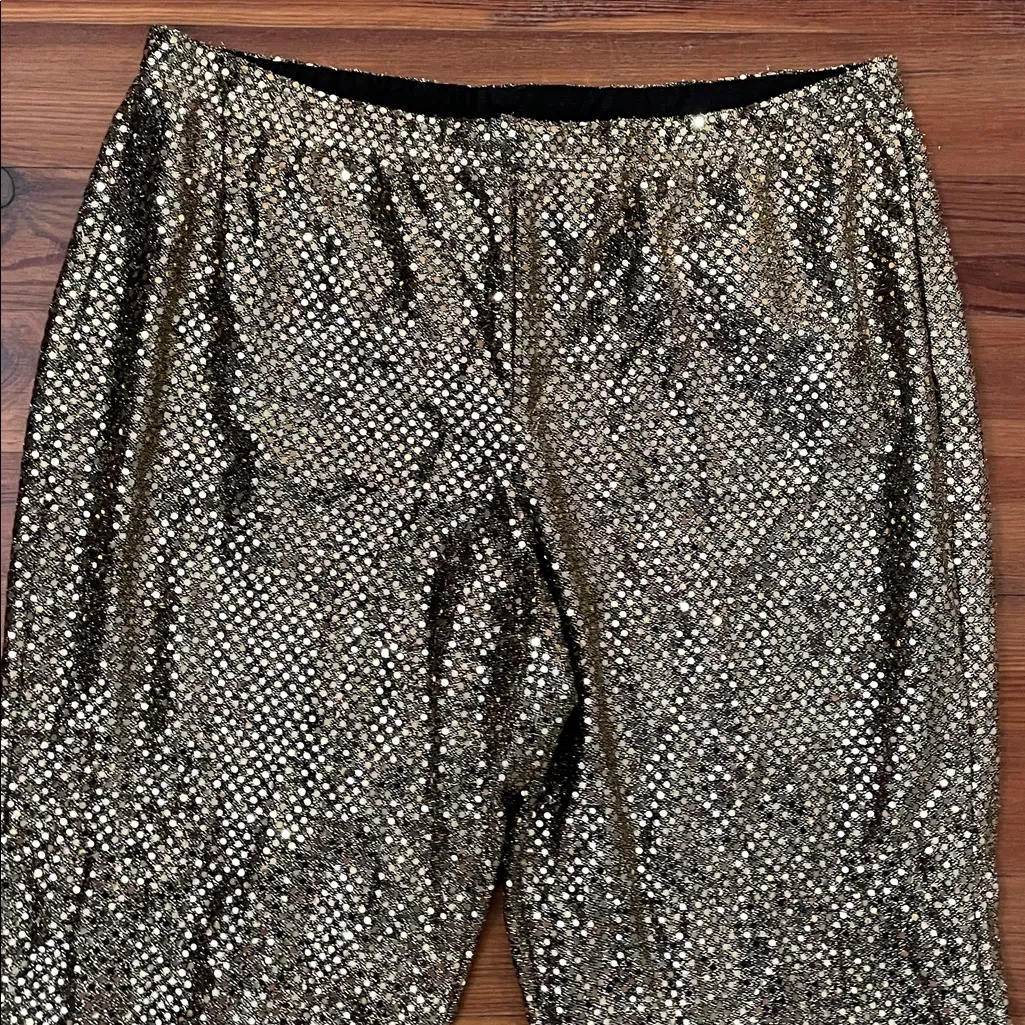 Venezia Jeans VTG Gold Metallic Disco Pants Womens Size 14/16 Costume Party 70s - Image 11
