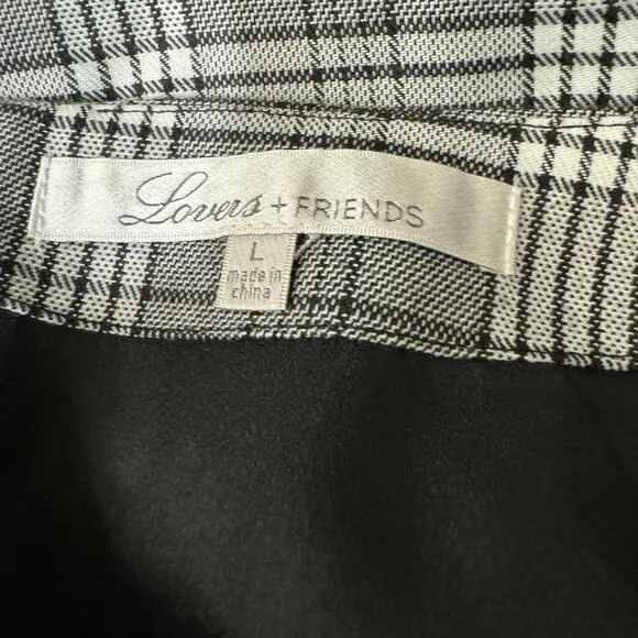 Lovers +‎ Friends Houndstooth Julie Faux Wrap Checkered Mini Skirt Size L NWT - Image 6