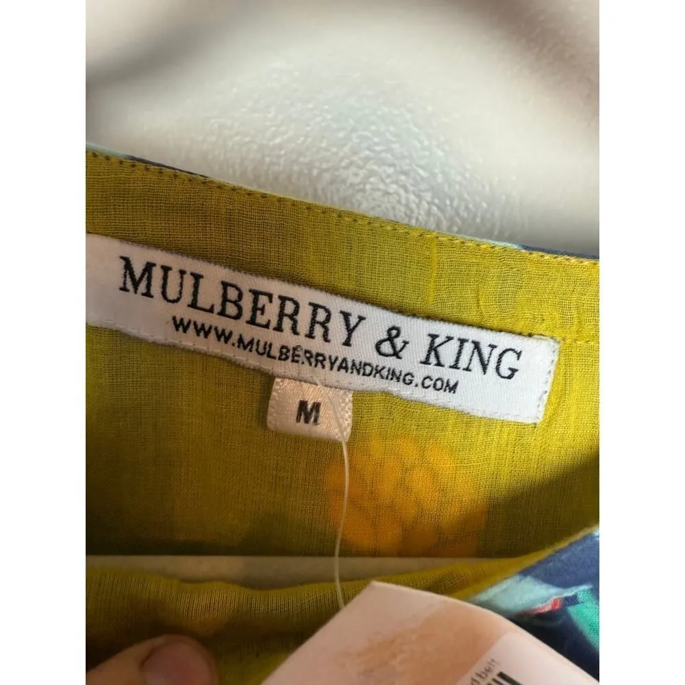 Mulberry & King Willa Navy Floral Mini Dress NWT Sz. M Blue Size M - Image 5