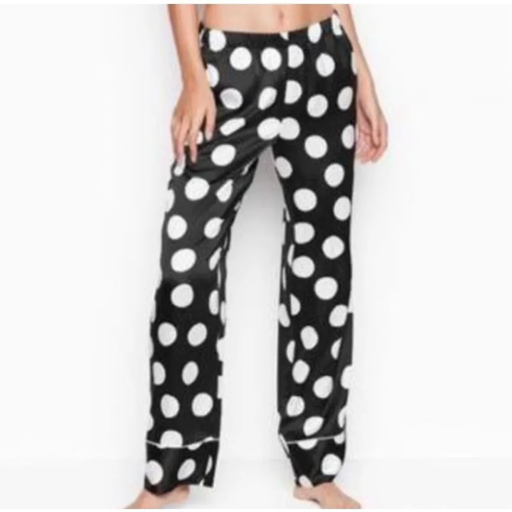 ✨Victoria Secret Afterhours Satin Two Piece Polka Dot Long Sleeve Sz M Pajamas✨ - Image 5