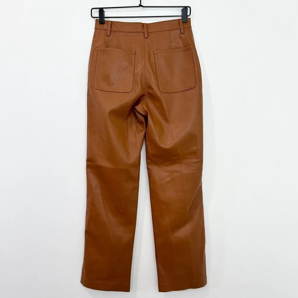 Aritzia Wilfred Free Lucy Pant Camel Vegan Leather Size 2 Neutral Capsule - Image 3