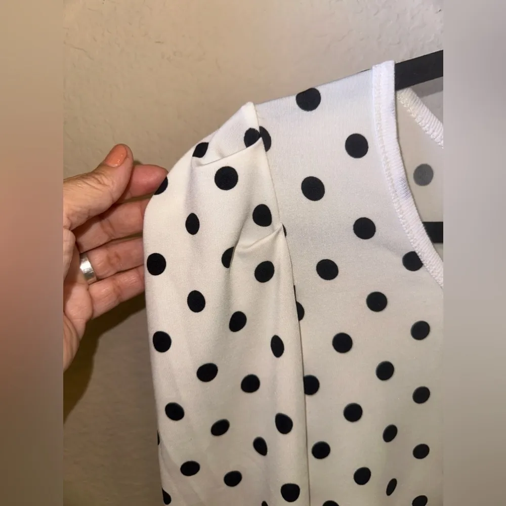 Captain White and Black Polka Dot Mini Dress Size Medium - Image 2