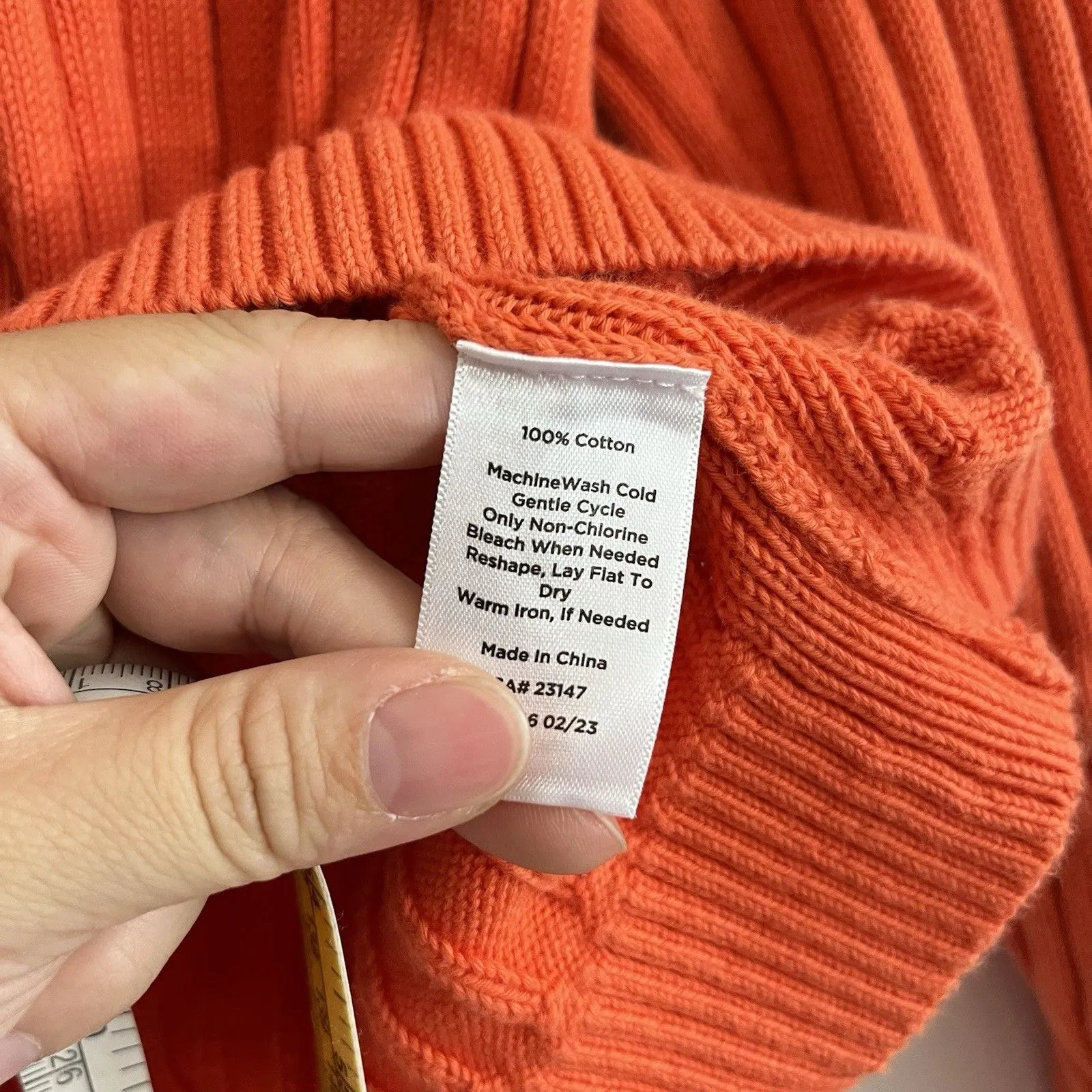 Talbots Cardigan Womens Lp Pink Orange Colorblock Cotton Button Front - Image 6