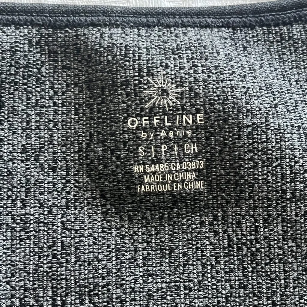 offline by aerie black short sleeve scoop neck ribbed crop top - Image 4