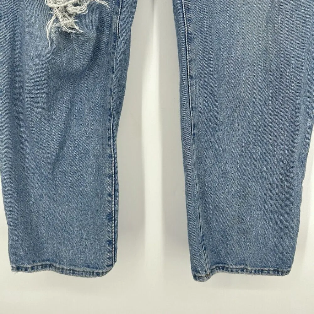 Madewell Perfect Vintage Straight Jeans Reinhart Wash Ripped High Rise Size 32 - Image 6