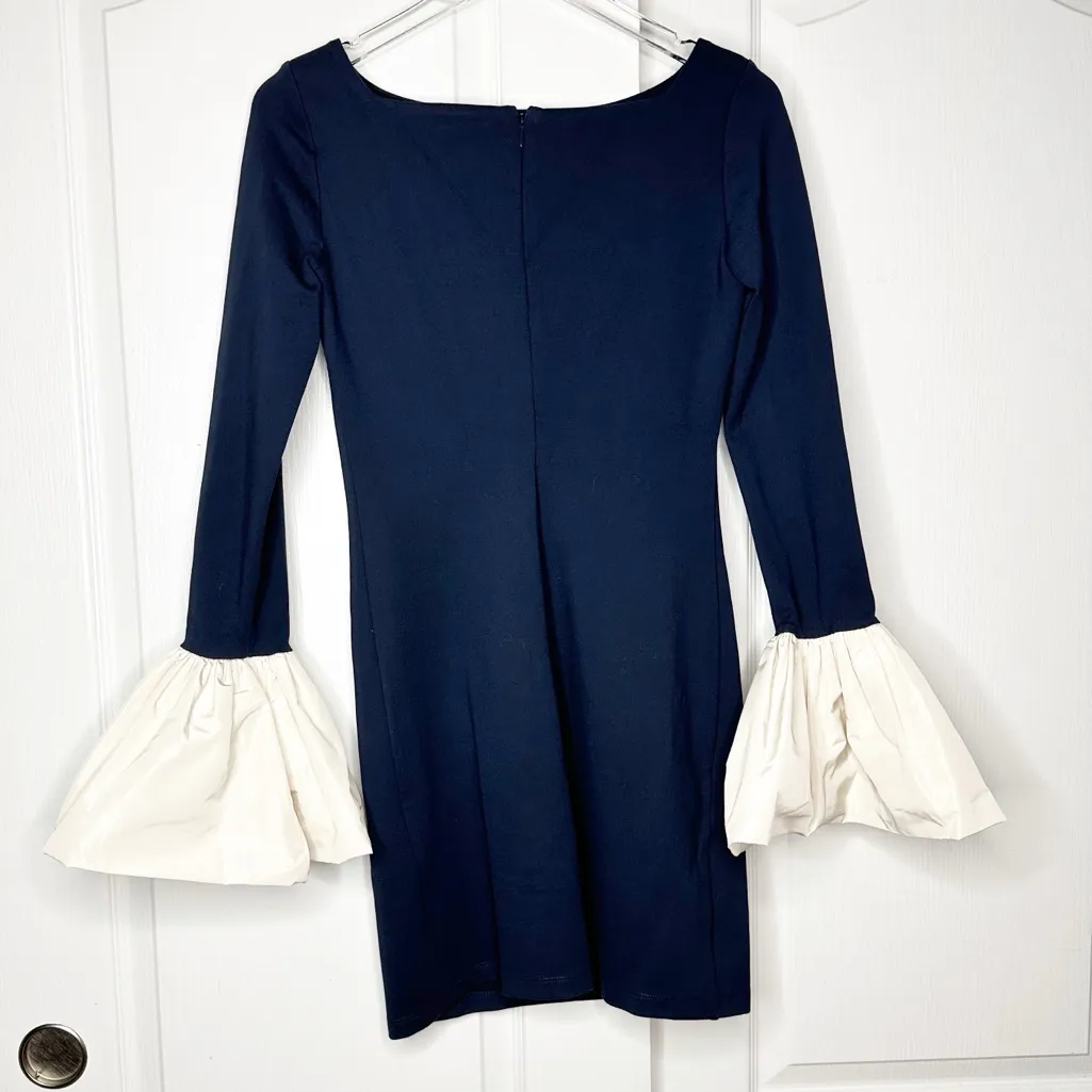 NWOT STAUD Hawthorne Dress in Navy Ivory Size Small - Image 7