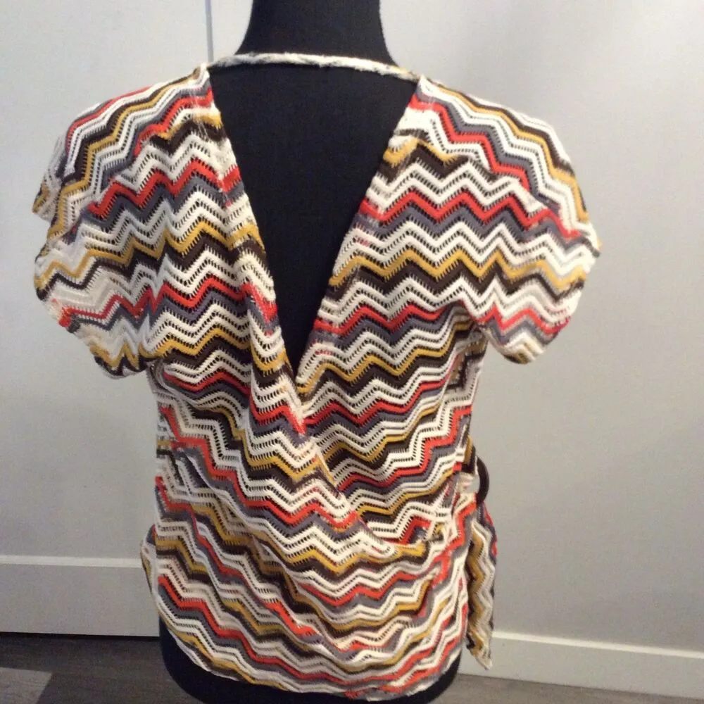 Blu Pepper Large Crocheted V Neck Top Womens - Image 3