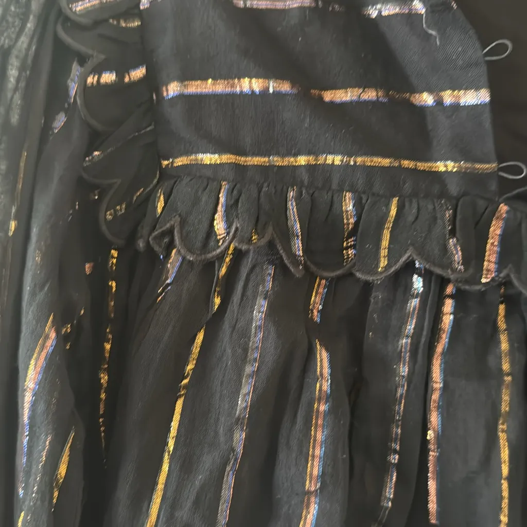 FARM RIO Metallic Stripe Ruffle Shirt, Size Small , $130 - Image 8